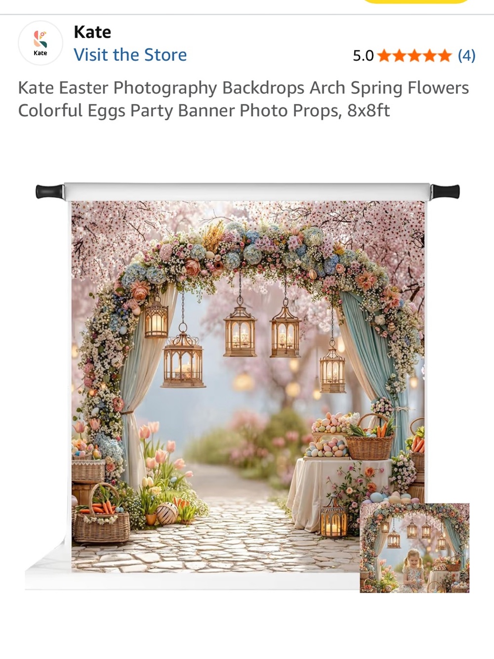 Kate Easter spring backdrop size 8x8